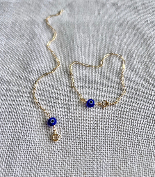 Evil Eye Paperclip Chain