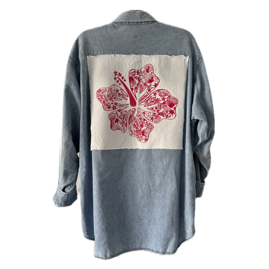 Hibiscus Seashell Button Down