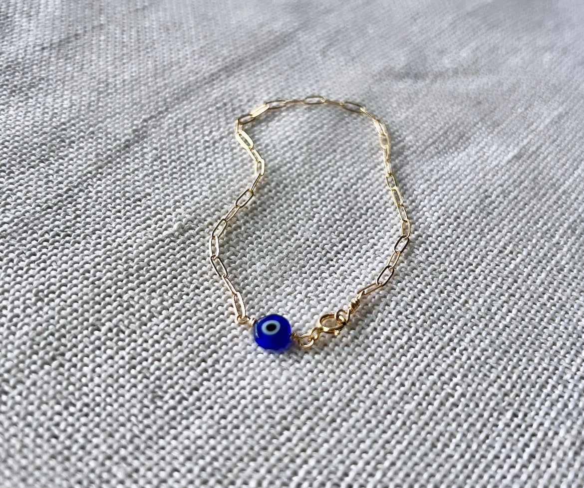 Evil Eye Paperclip Chain