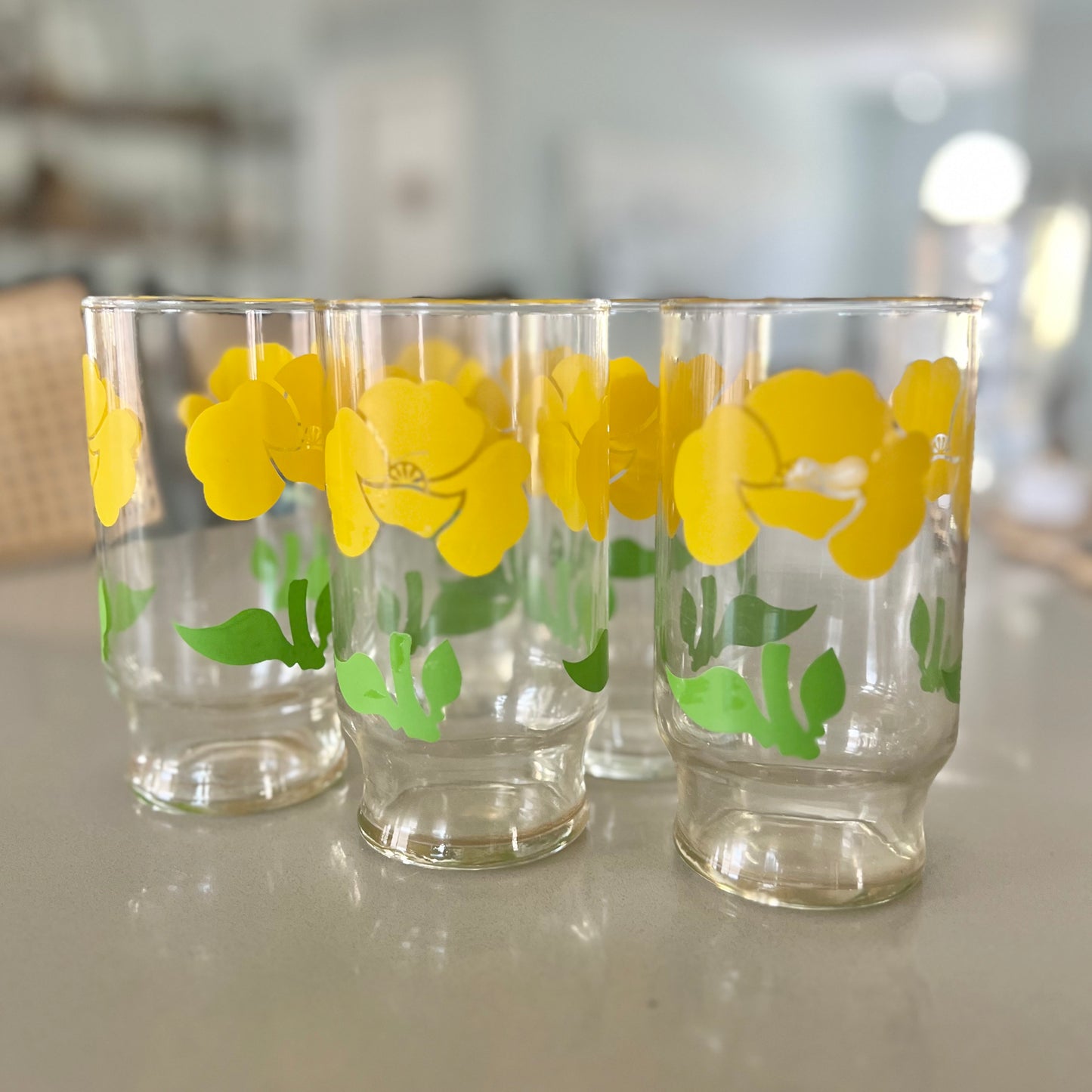 Vintage Floral Glasses