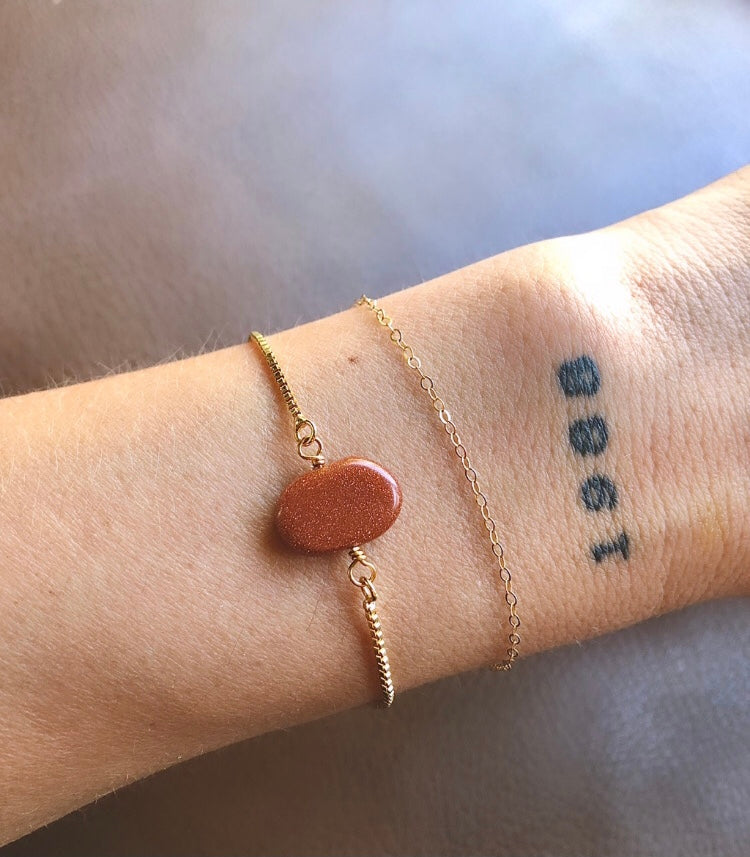 Goldstone Slider Bracelet