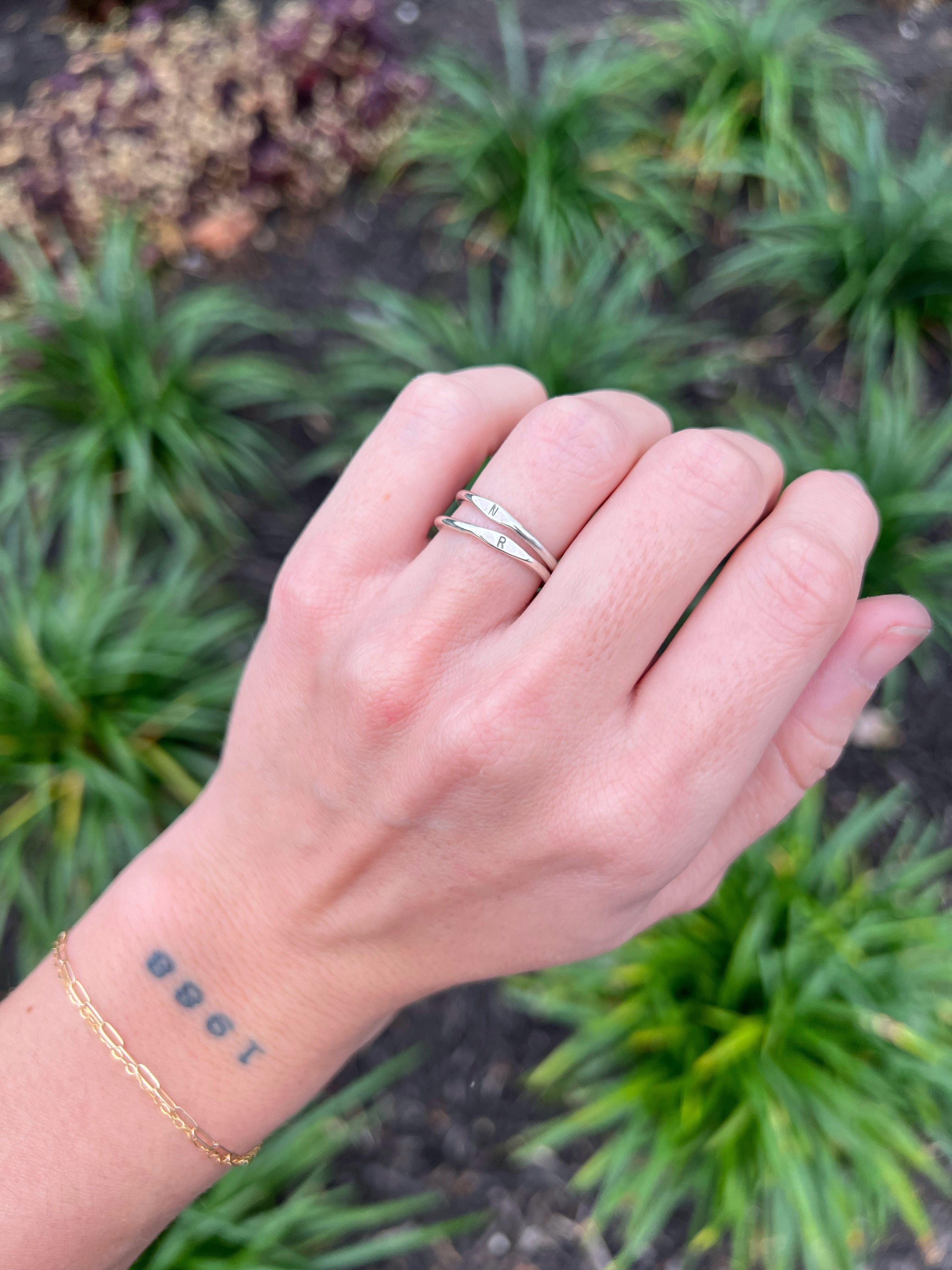 Catbird letter store ring