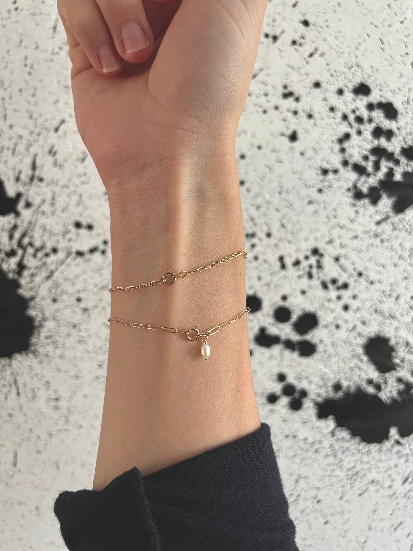 Paperclip Chain with Pearl Charm
