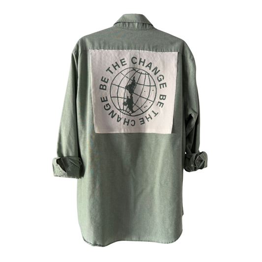 Be The Change Button Down