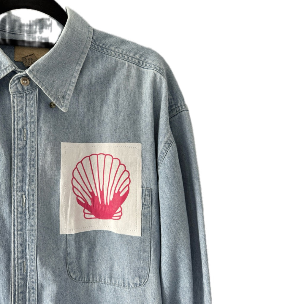 Hibiscus Seashell Button Down