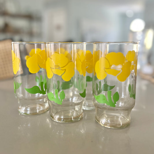 Vintage Floral Glasses