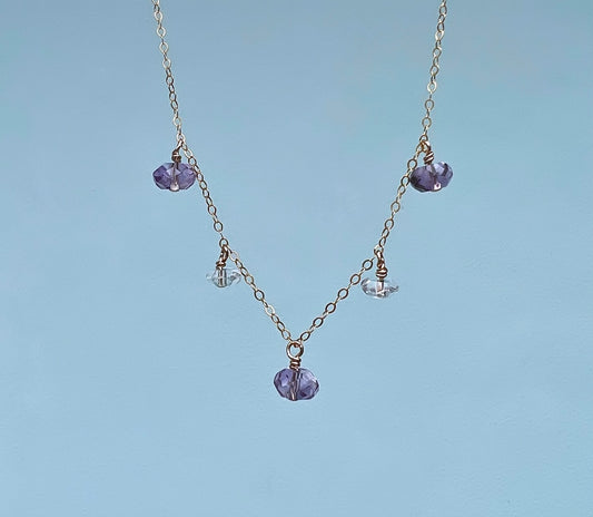 Amethyst + Crystal Necklace