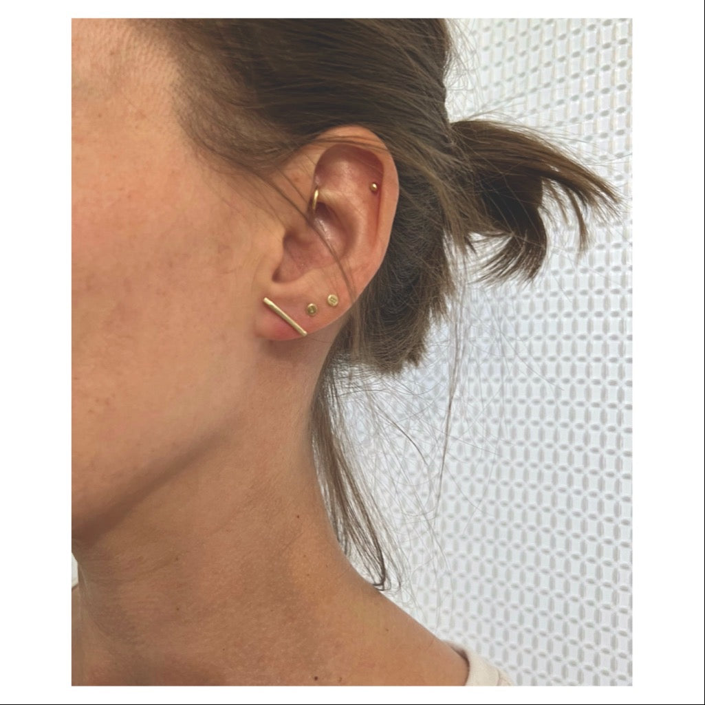 Gold Dot Initial Stud Earring