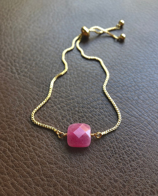 Pink Jade Slider Bracelet