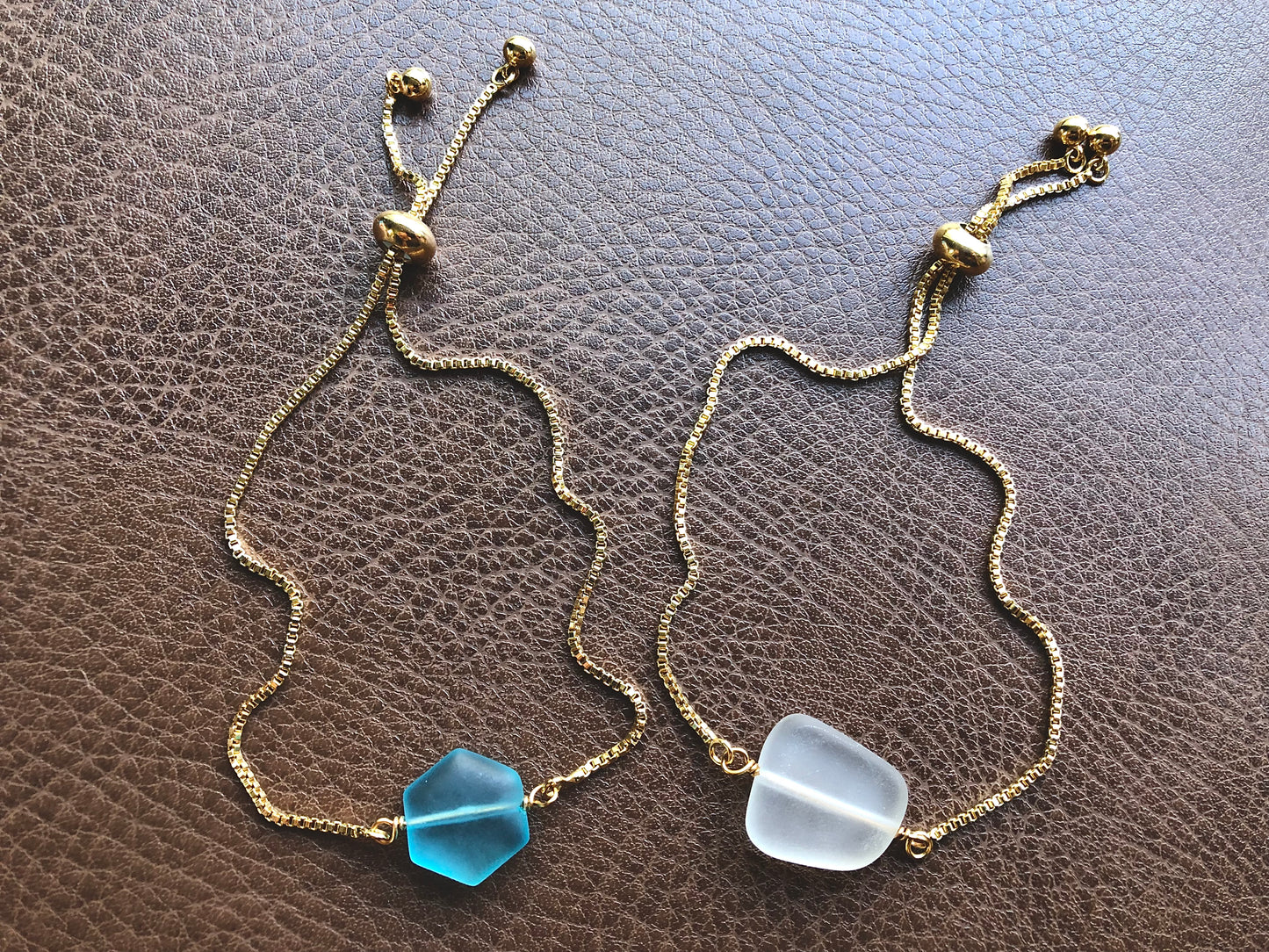 Sea Glass Slider Bracelet
