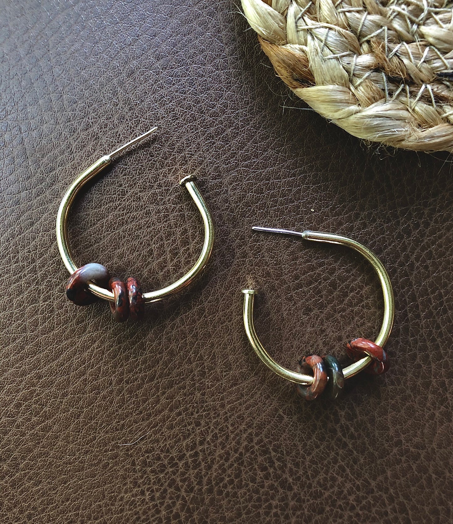 Jasper Charm Hoops